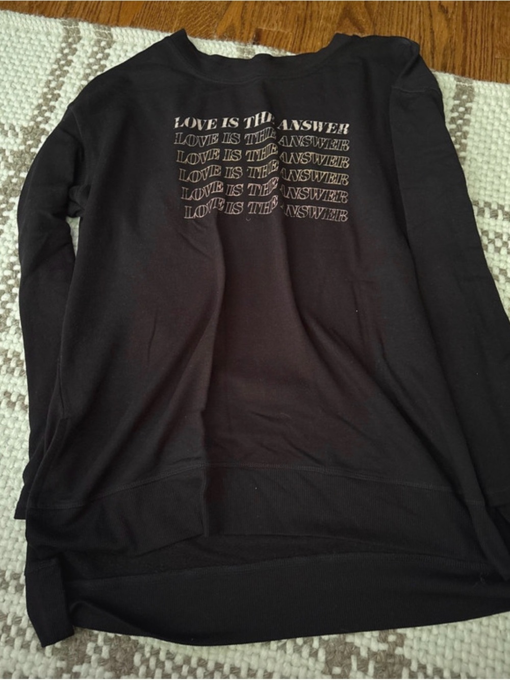 Black Graphic Crewneck Sweater - "Love Is The Answer"
